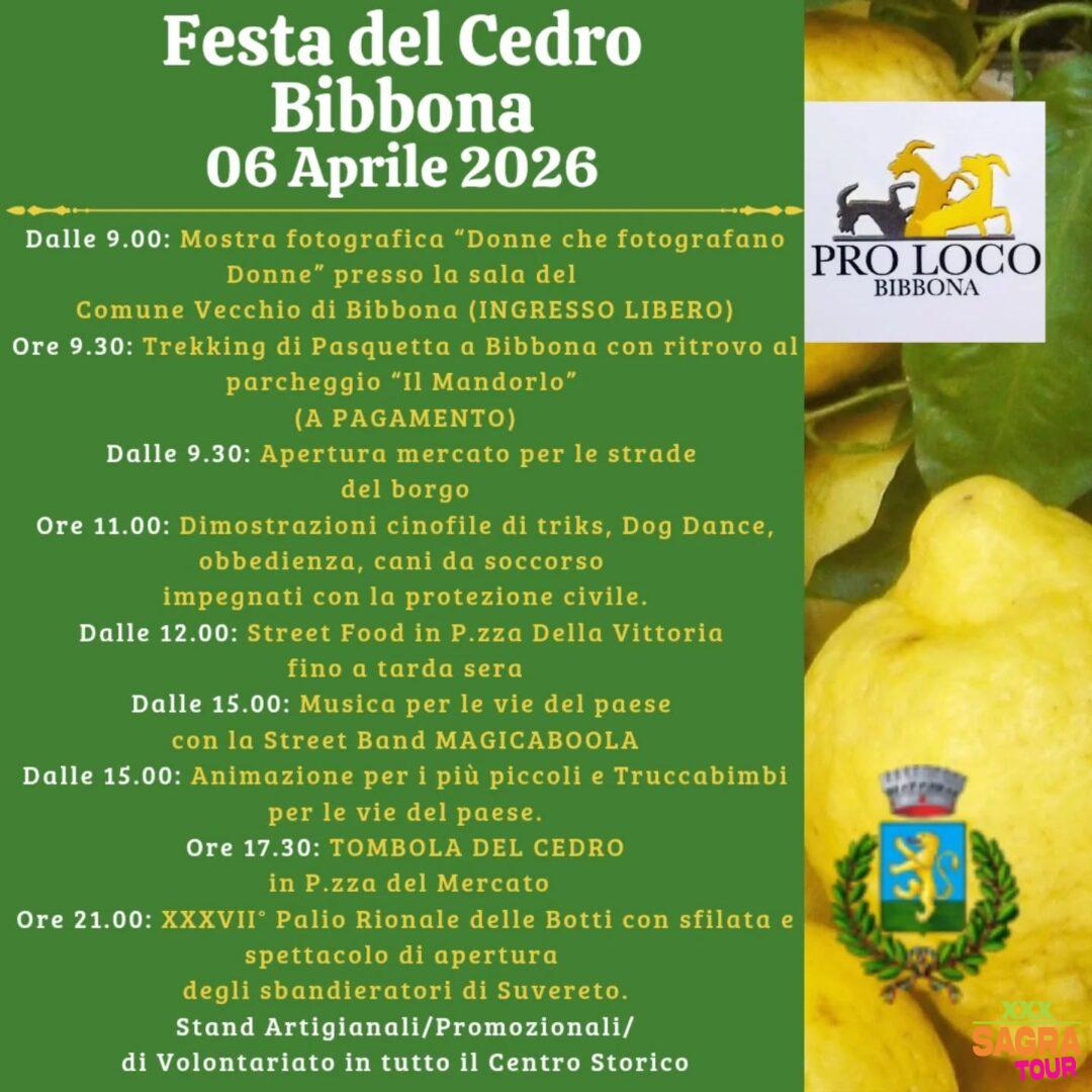 Manifesto Festa del Cedro e Palio delle Botti - Bibbona