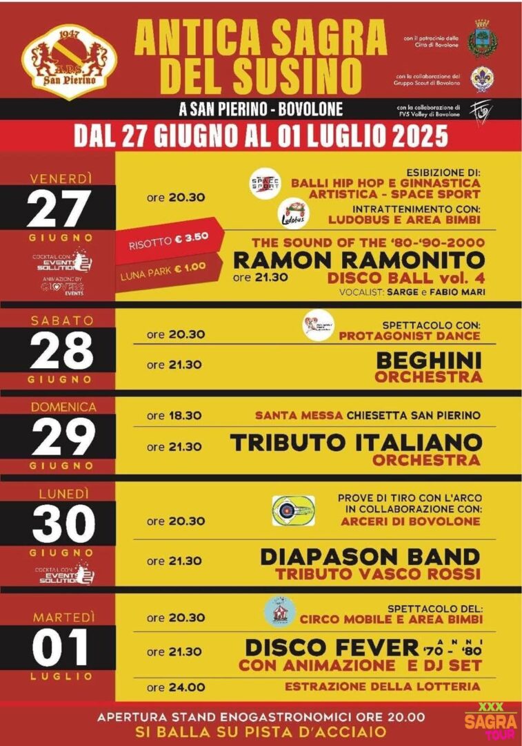locandina antica sagra del susino bovolone
