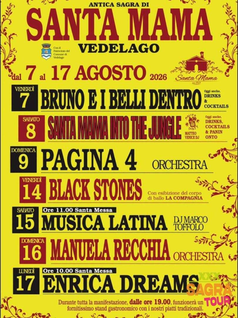 locandina antica sagra di santa mama vedelago