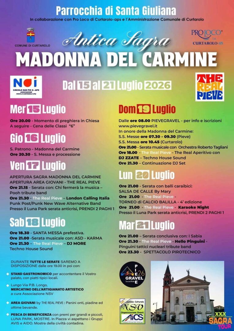 locandina antica sagra madonna del carmine curtarolo