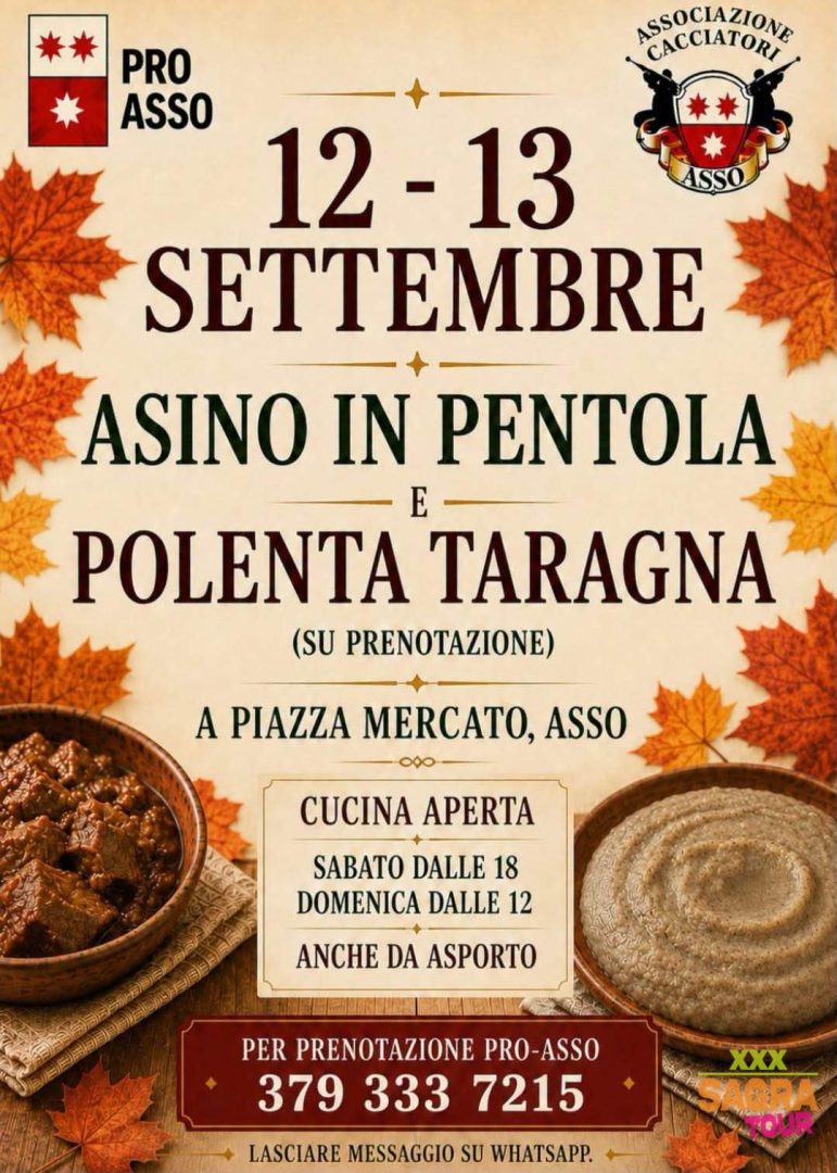 locandina asino in pentola e polenta taragna asso