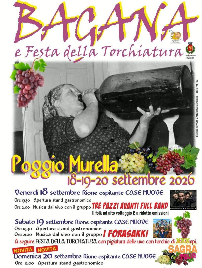 locandina bagana e festa della torchiatura poggio murella