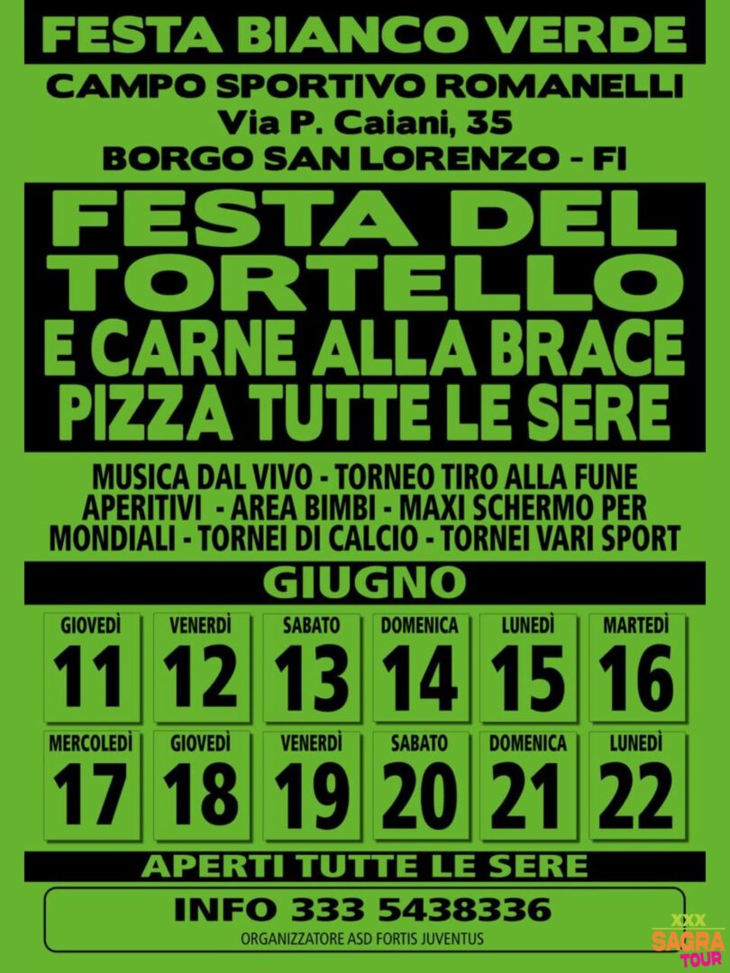 locandina festa biancoverde borgo san lorenzo