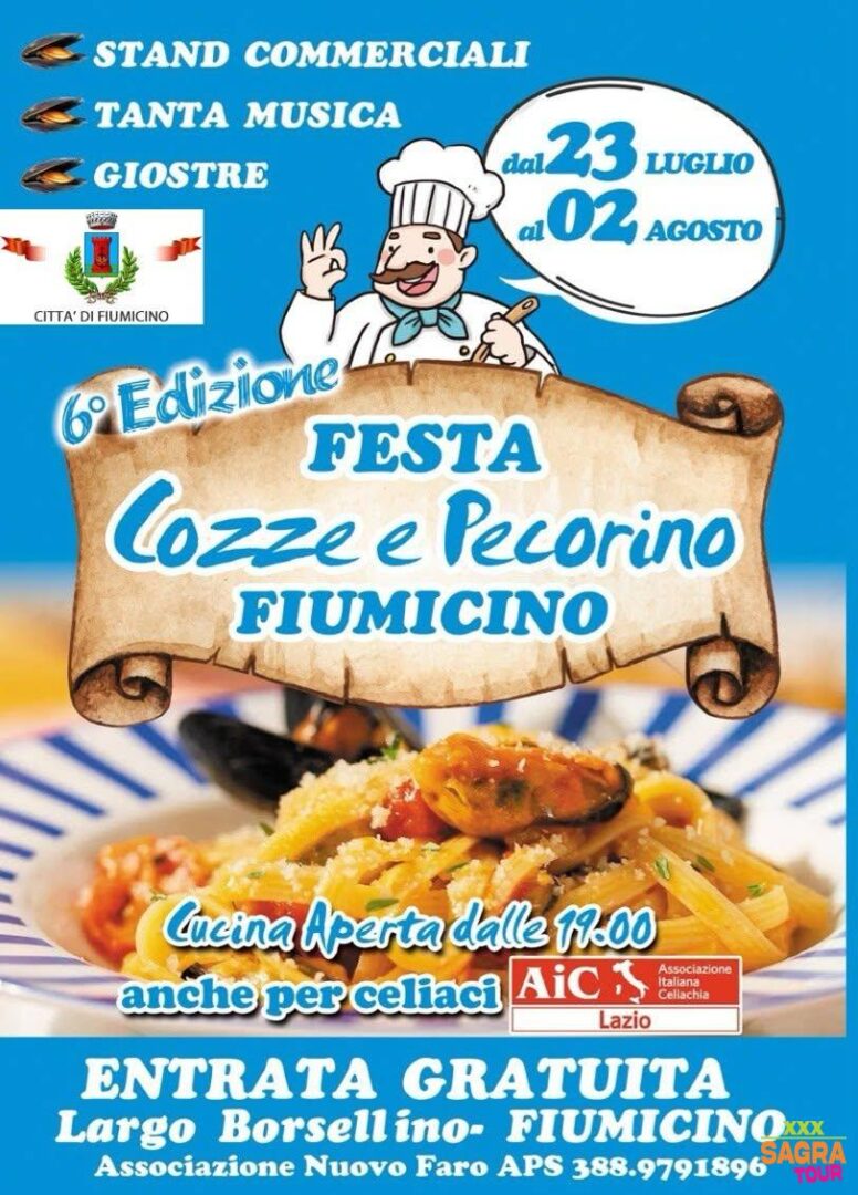 locandina festa cozze e pecorino fiumicino