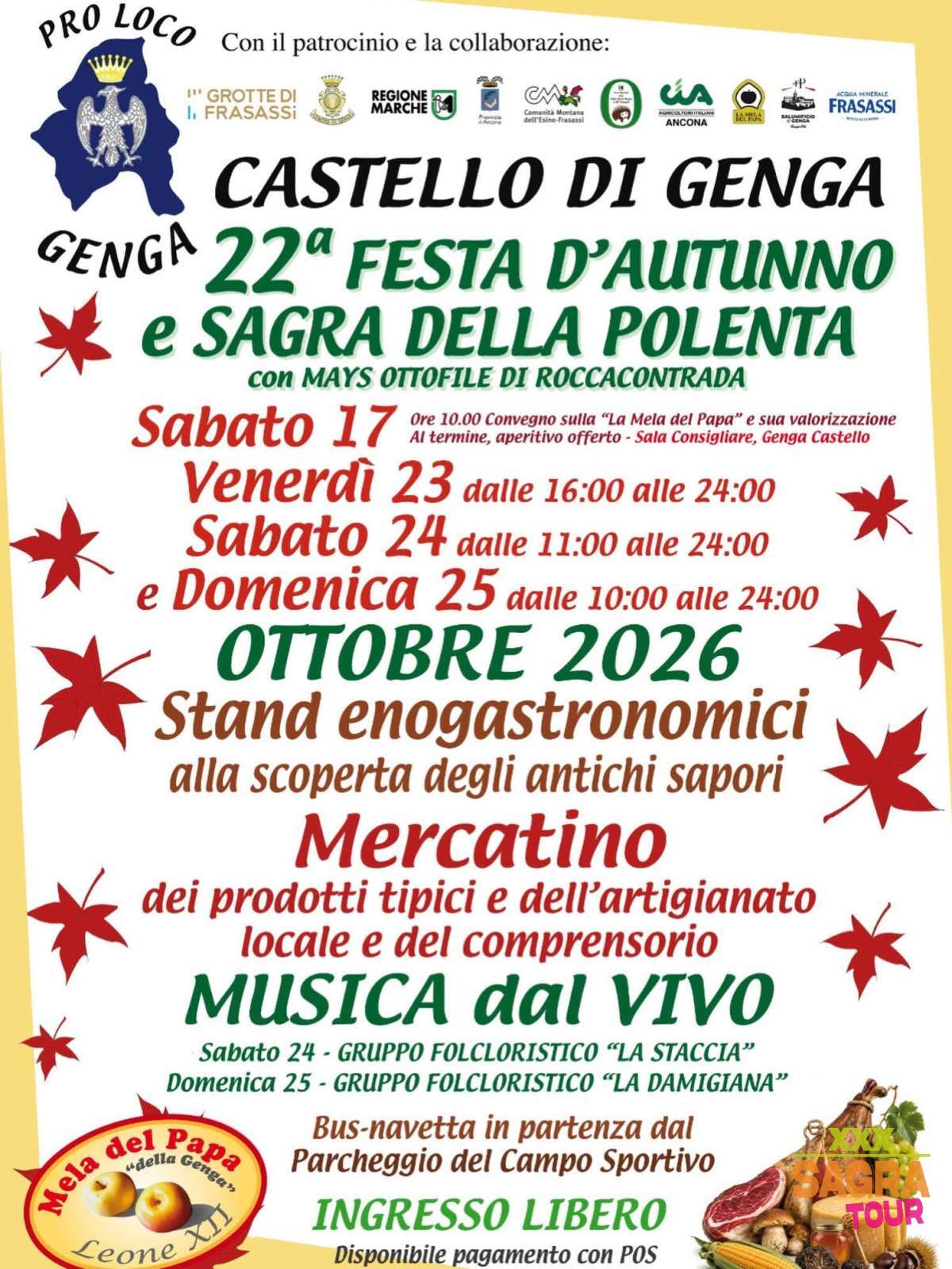locandina festa d’autunno e sagra della polenta castello di genga