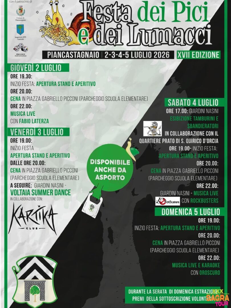 Manifesto Festa dei Pici e dei Lumacci - Piancastagnaio