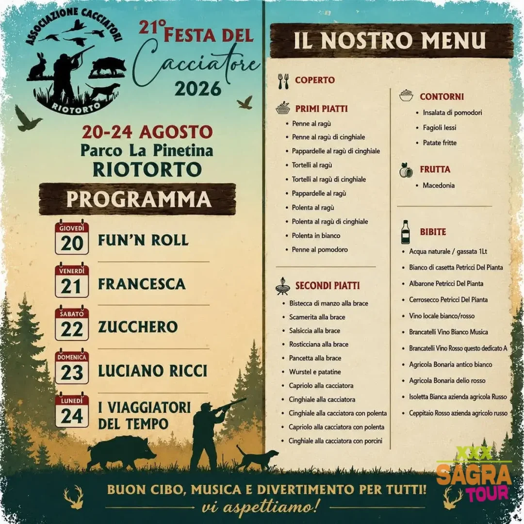 locandina festa del cacciatore riotorto