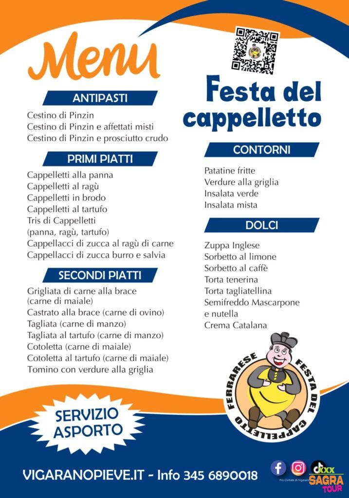foto menu festa del cappelletto vigarano pieve