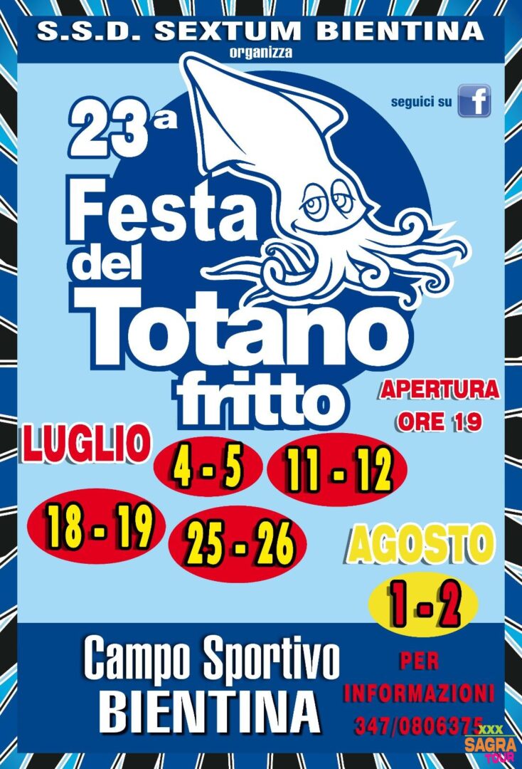 Manifesto Festa del Totano Fritto - Bientina