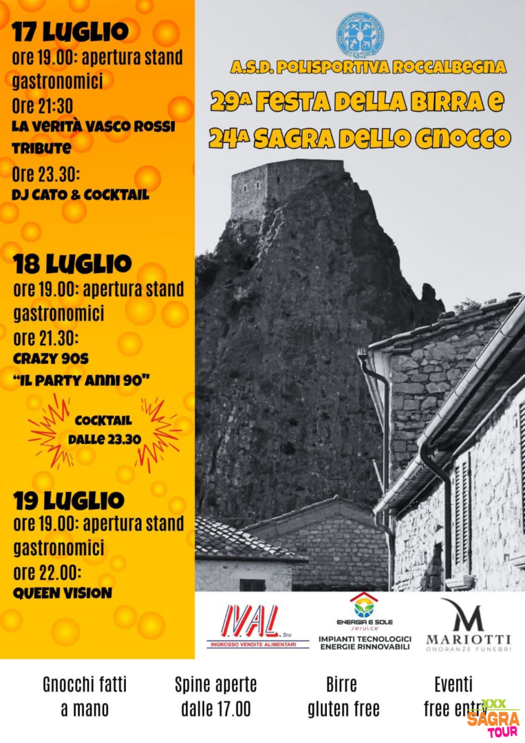 Manifesto Festa della Birra e Sagra dello Gnocco - Roccalbegna