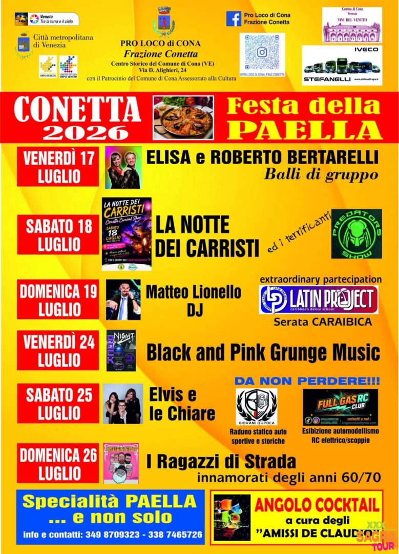locandina festa della paella conetta di cona