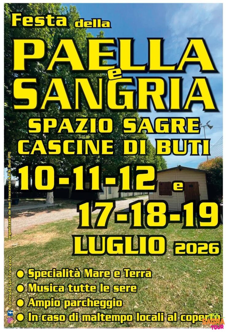 locandina festa della paella e sangria buti