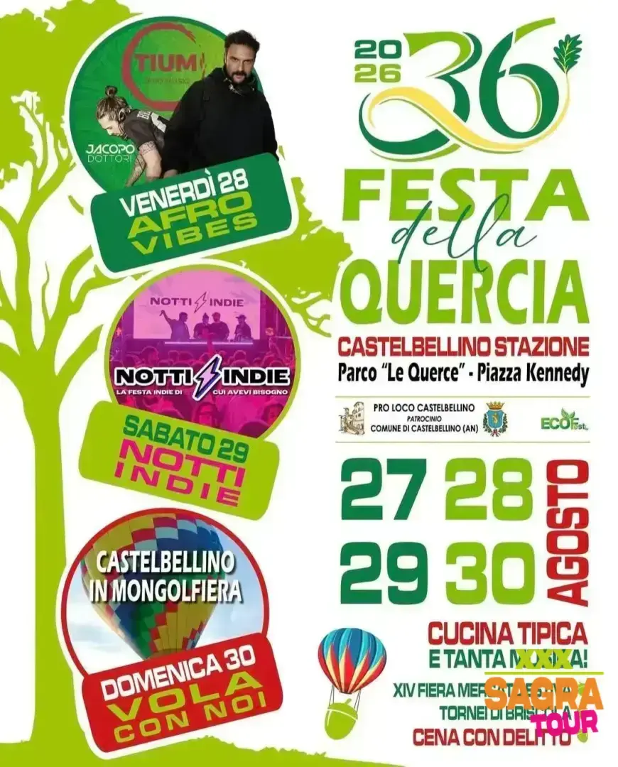 locandina festa della quercia castelbellino