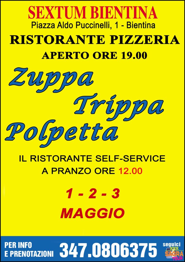 Manifesto Festa della Zuppa, Trippa e Polpetta - La Serra