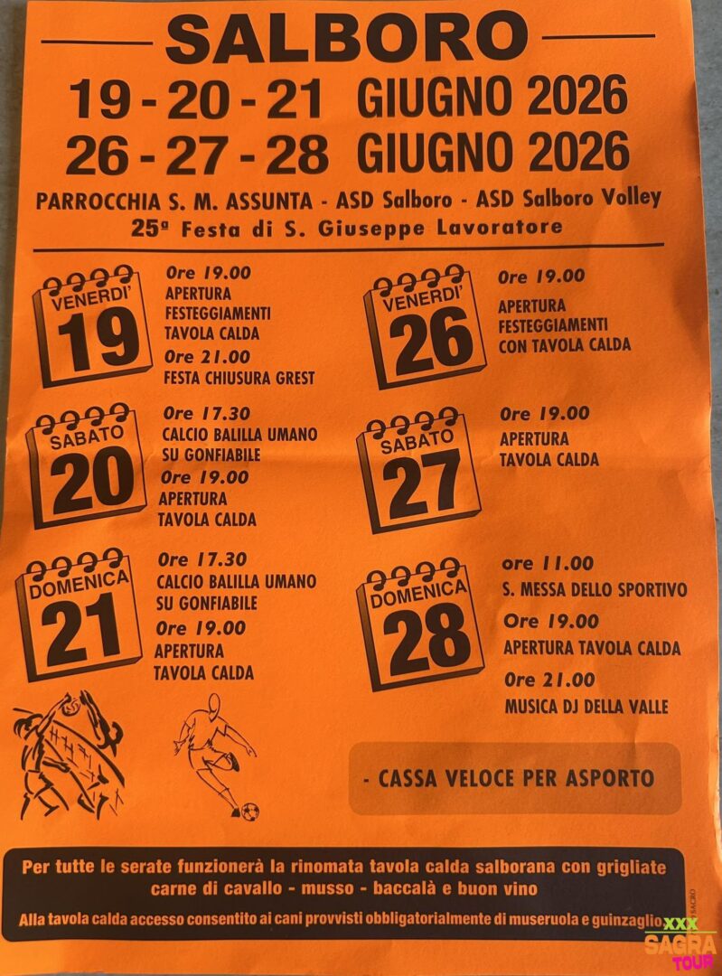 locandina festa di san giuseppe lavoratore salboro