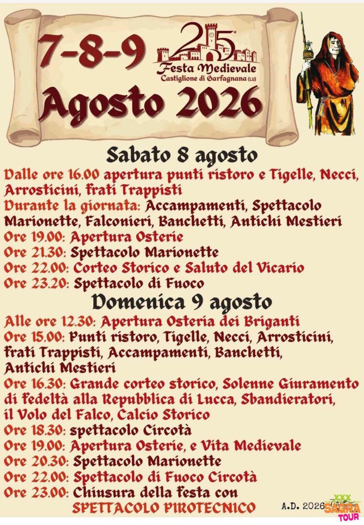 locandina festa medievale castiglione di garfagnana