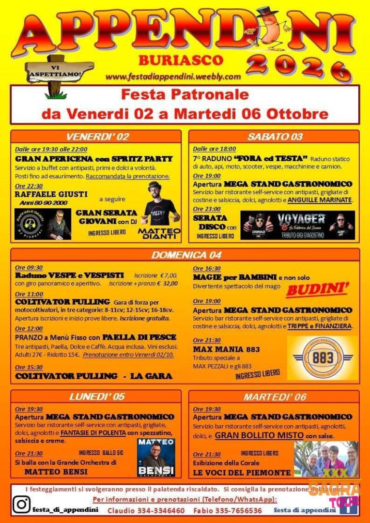 locandina festa patronale di appendini buriasco