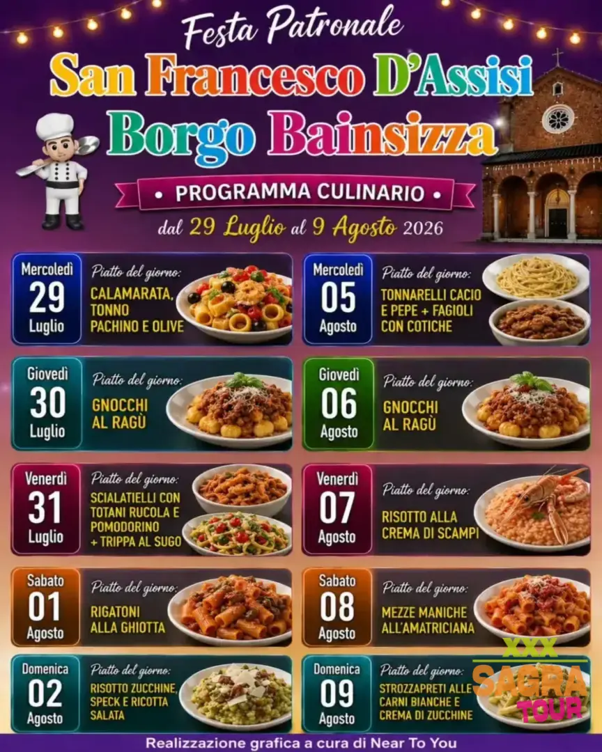 locandina festa patronale di san francesco d’assisi borgo bainsizza