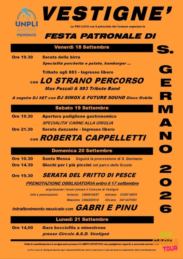locandina festa patronale di san germano vestignè