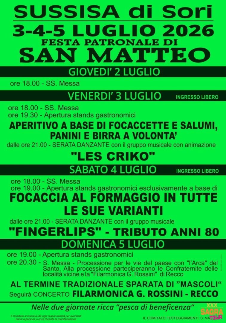 locandina festa patronale di san matteo sori