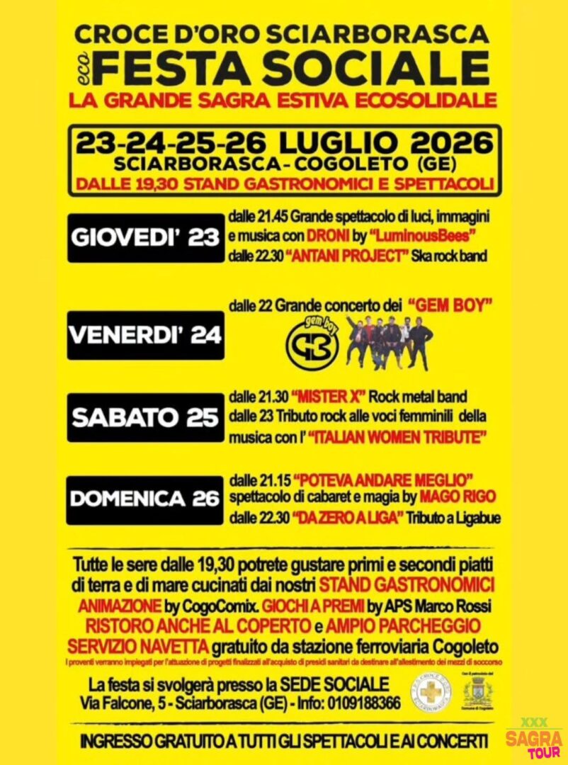 locandina festa sociale di sciarborasca sciarborasca