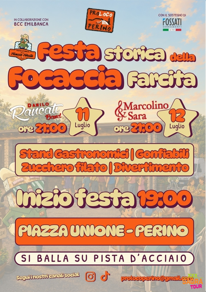locandina festa storica della focaccia farcita perino