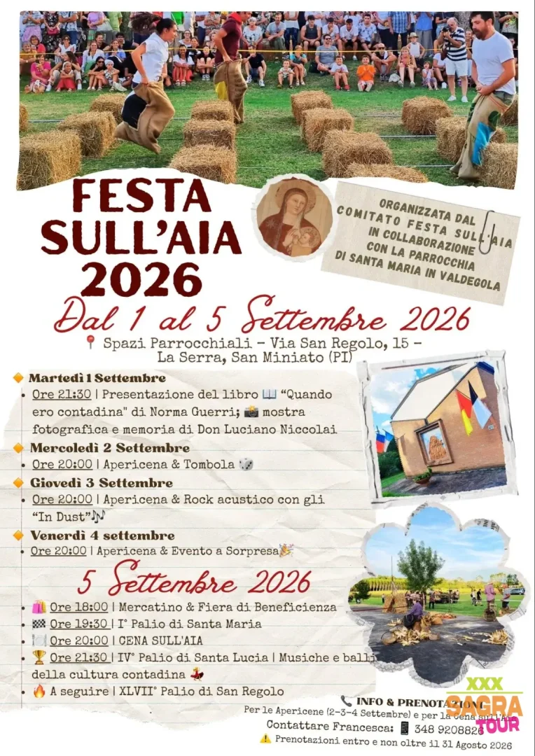 locandina festa sull’aia e palio di san regolo san miniato