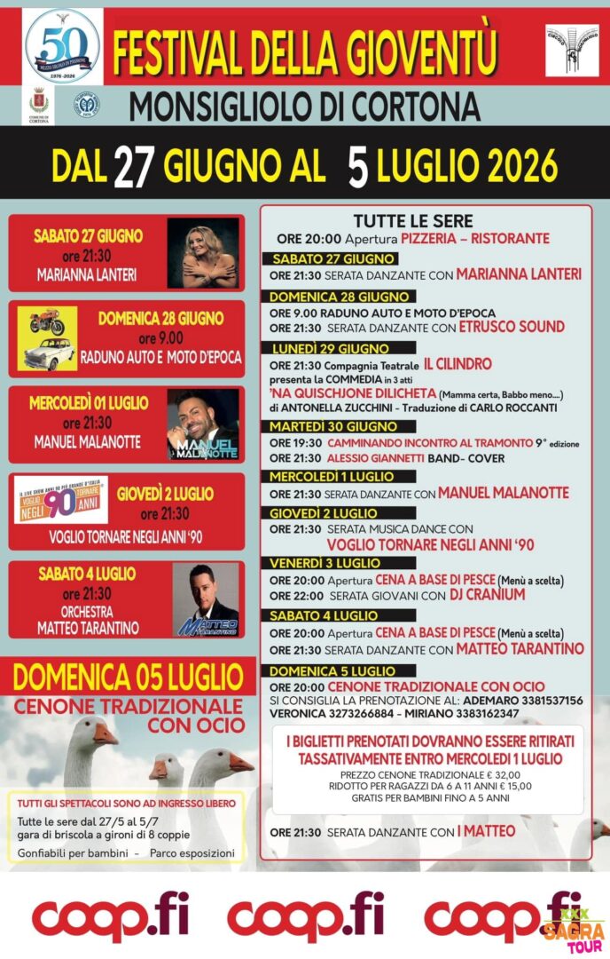 Manifesto Festival della Gioventù - Monsigliolo