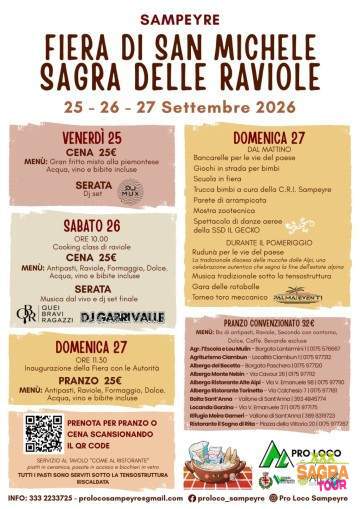 locandina fiera di san michele e sagra delle raviole sampeyre