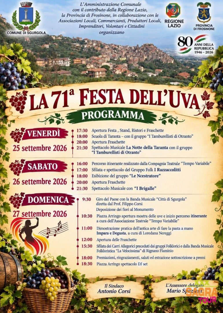 locandina la festa dell’uva sgurgola