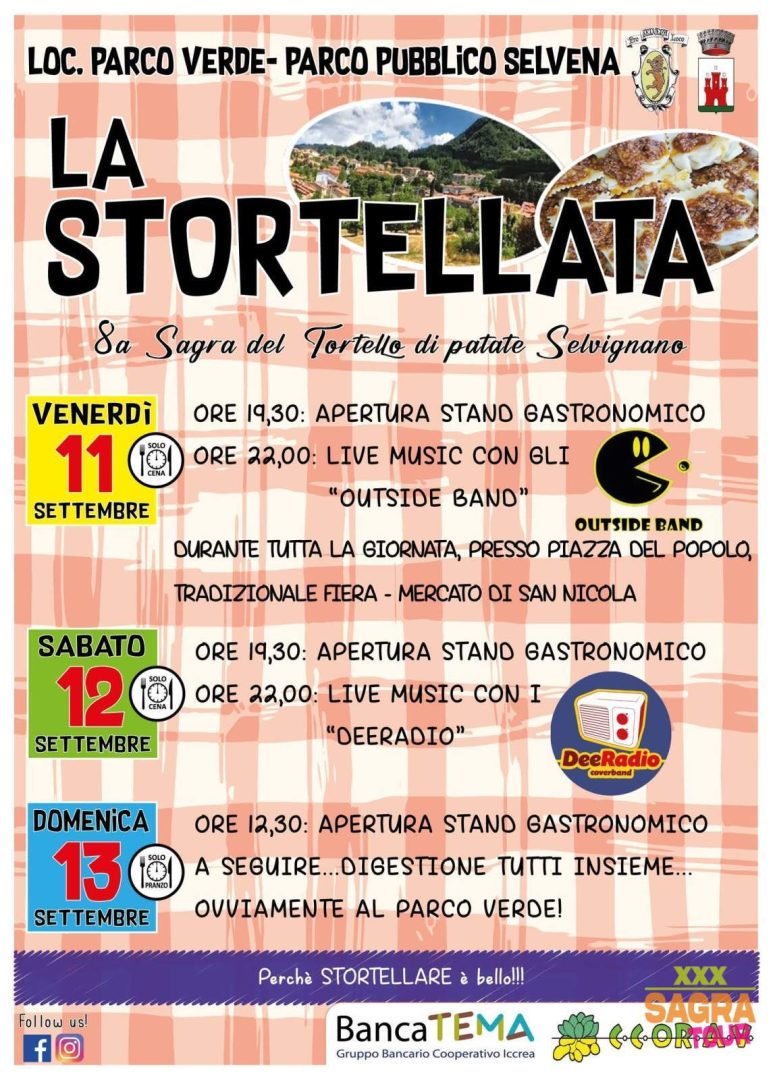 locandina la stortellata – sagra del tortello di patate selvignano selvena