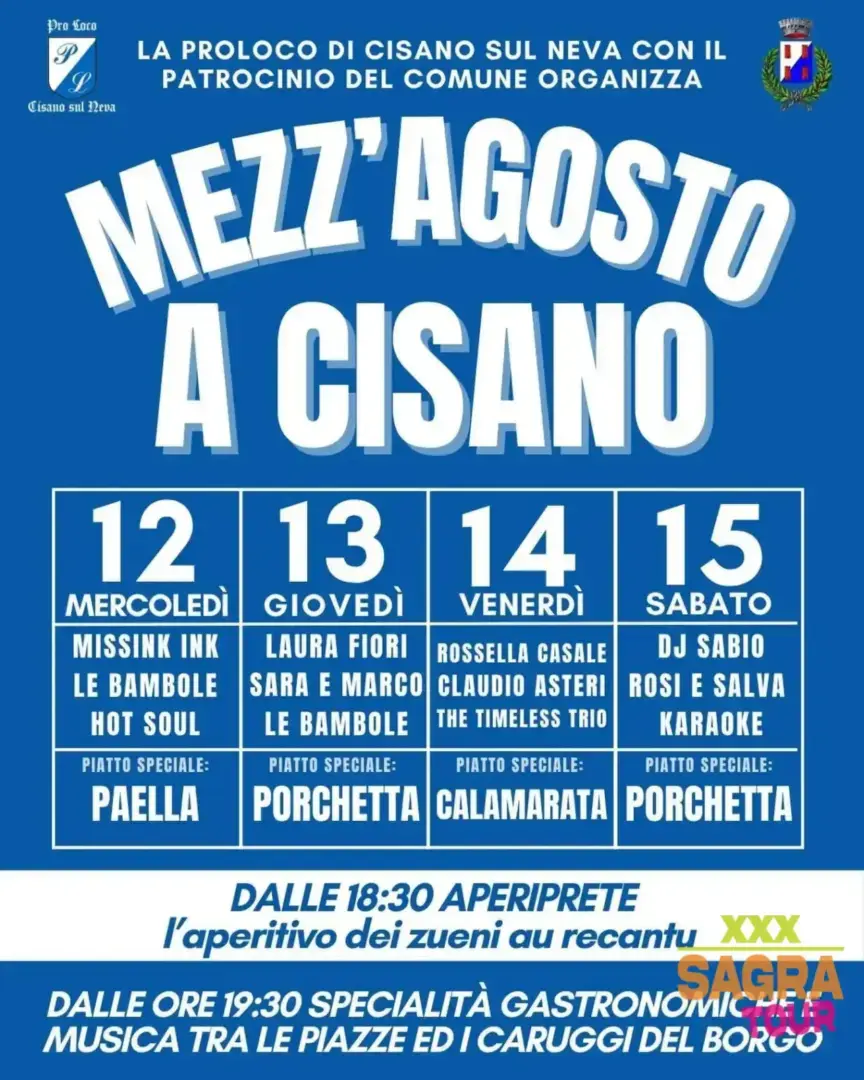 locandina mezz’agosto a cisano cisano sul neva