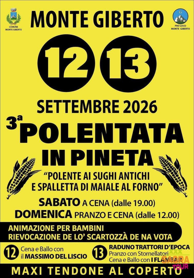locandina polentata in pineta monte giberto