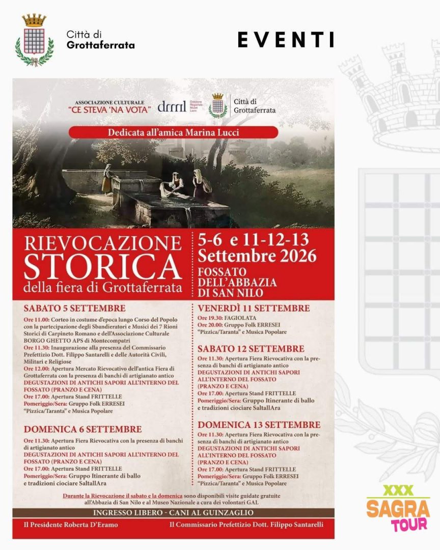 locandina rievocazione storica della fiera di grottaferrata grottaferrata