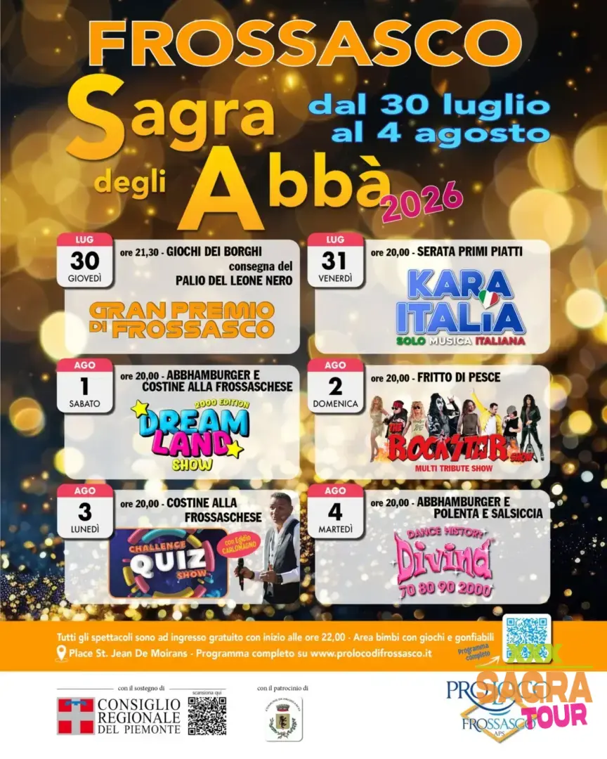 locandina sagra degli abbà frossasco