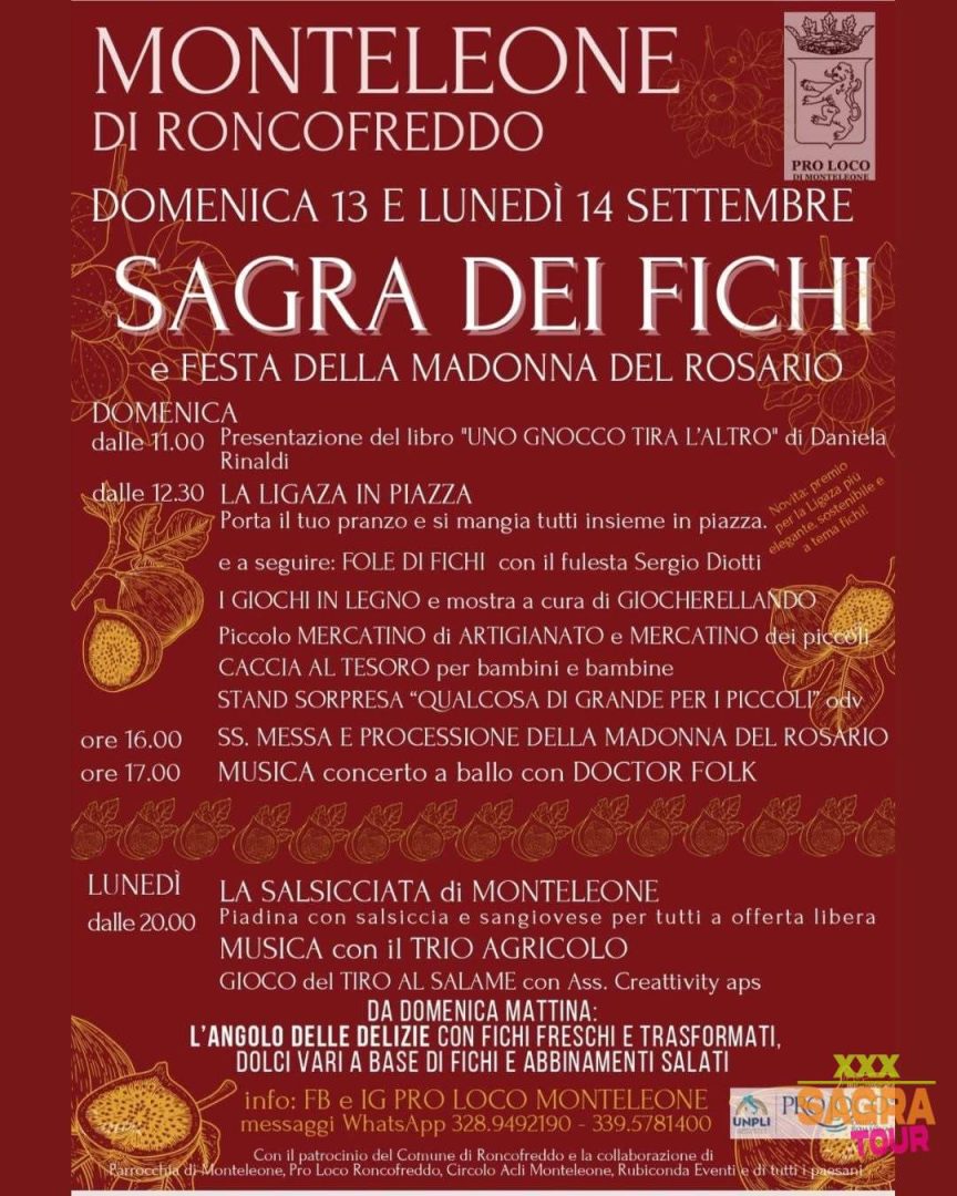 locandina sagra dei fichi e festa della madonna del rosario roncofreddo