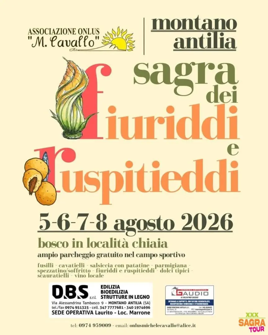 locandina sagra dei fiuriddi e ruspitieddi montano antilia