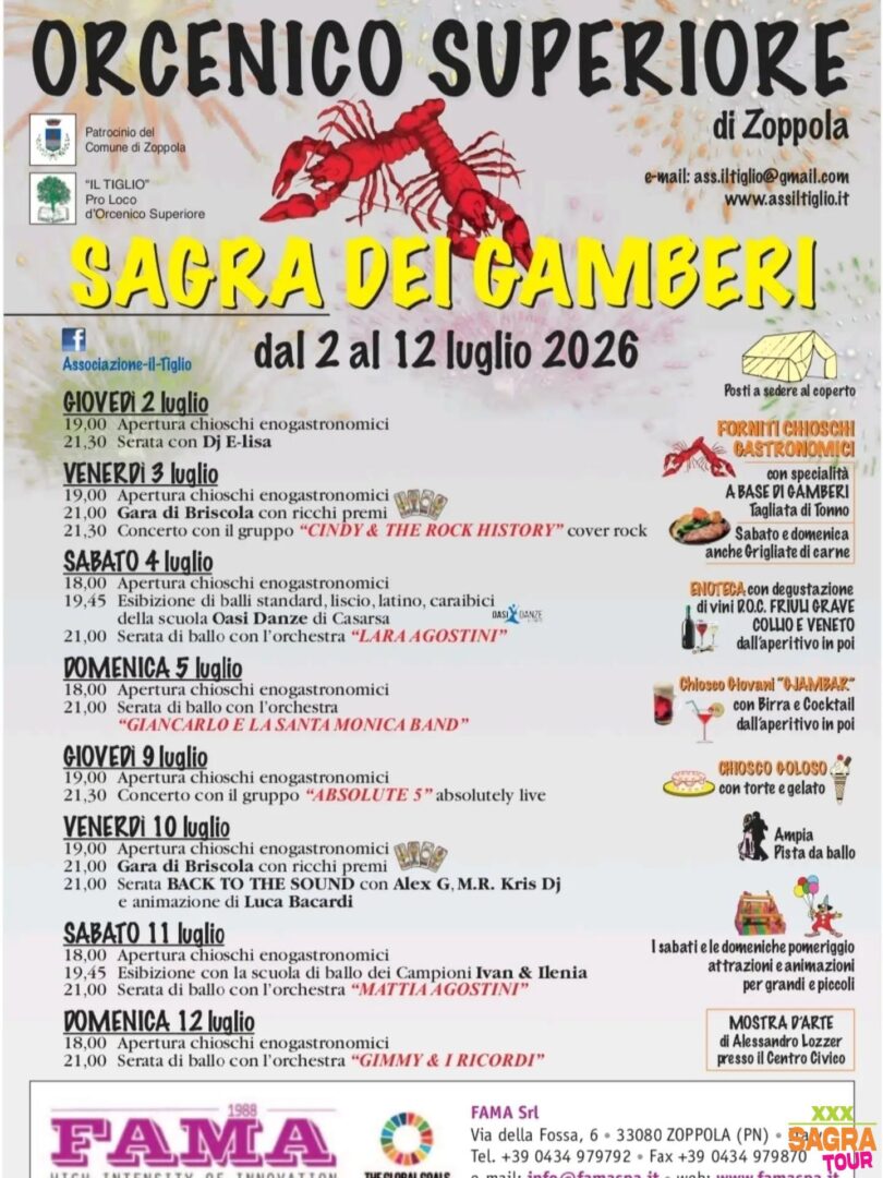locandina sagra dei gamberi zoppola