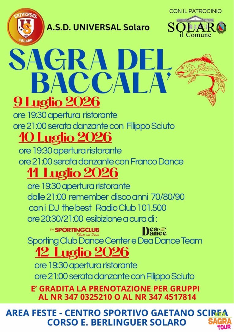 locandina sagra del baccalà solaro