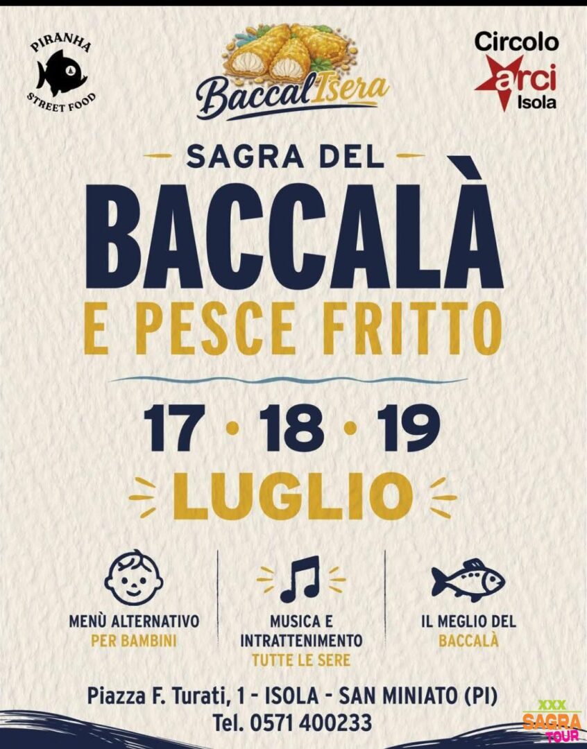 locandina sagra del baccalà e pesce fritto san miniato