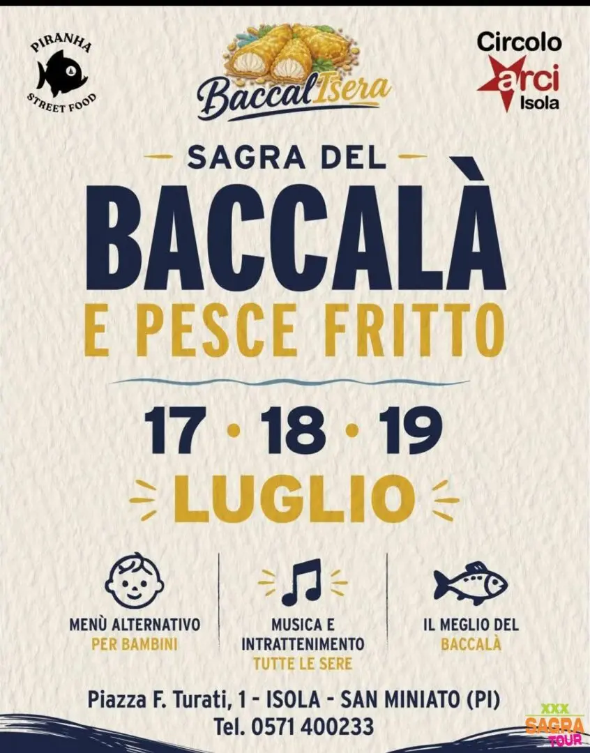 locandina sagra del baccalà e pesce fritto san miniato