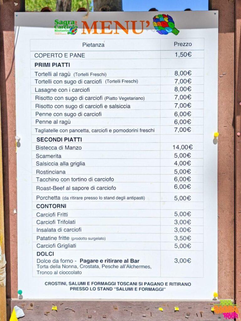 Manifesto Sagra del carciofo - La Pinetina parco