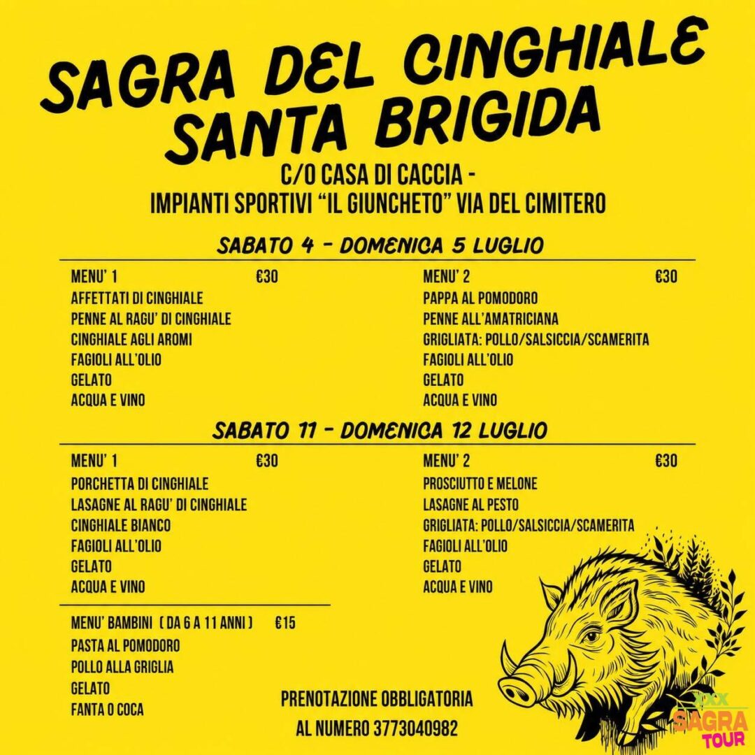Manifesto Sagra del Cinghiale - Santa Brigida