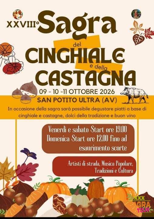 locandina sagra del cinghiale e della castagna san potito ultra