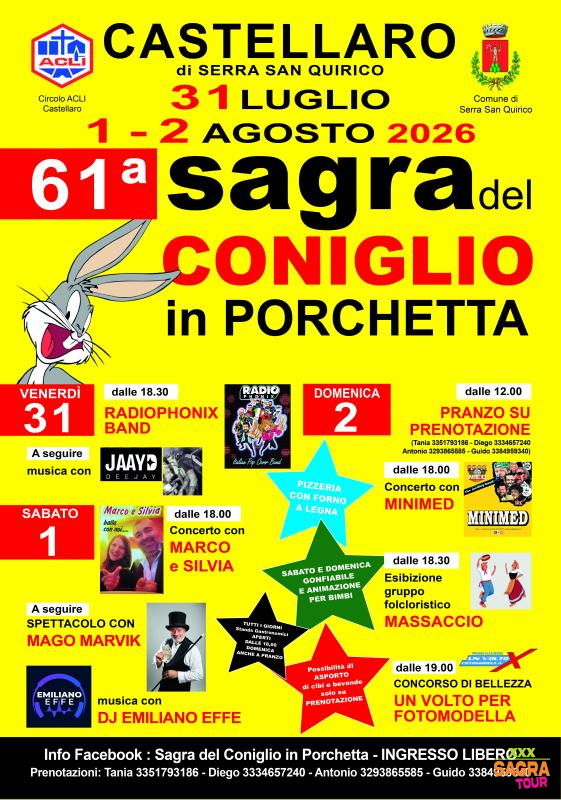 locandina sagra del coniglio in porchetta castellaro