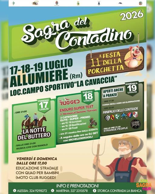 locandina sagra del contadino e festa della porchetta allumiere