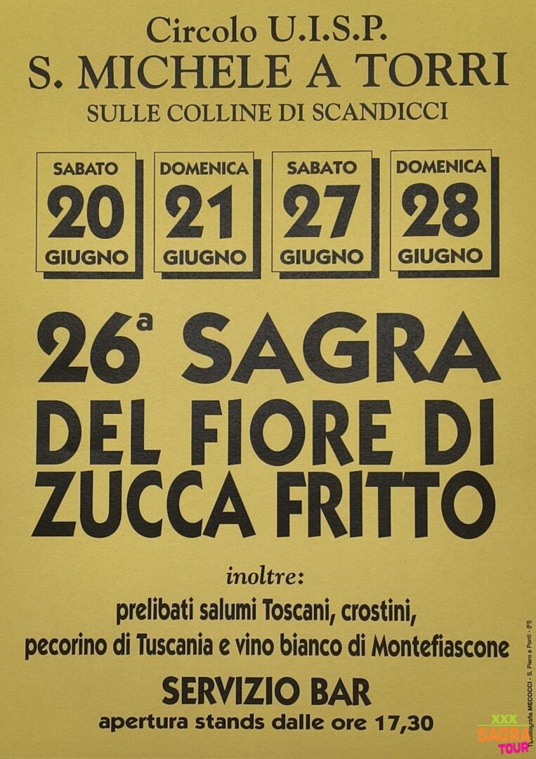 locandina sagra del fiore di zucca fritto san michele a torri