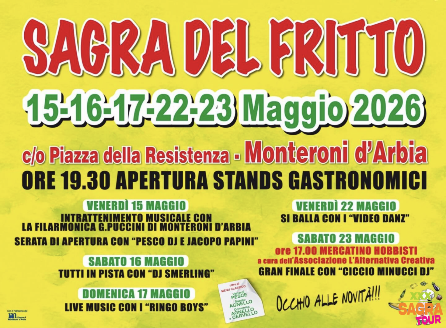 Manifesto Sagra del fritto - Monteroni d'Arbia