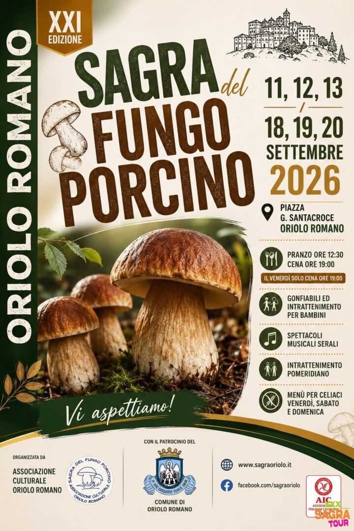 locandina sagra del fungo porcino oriolo romano