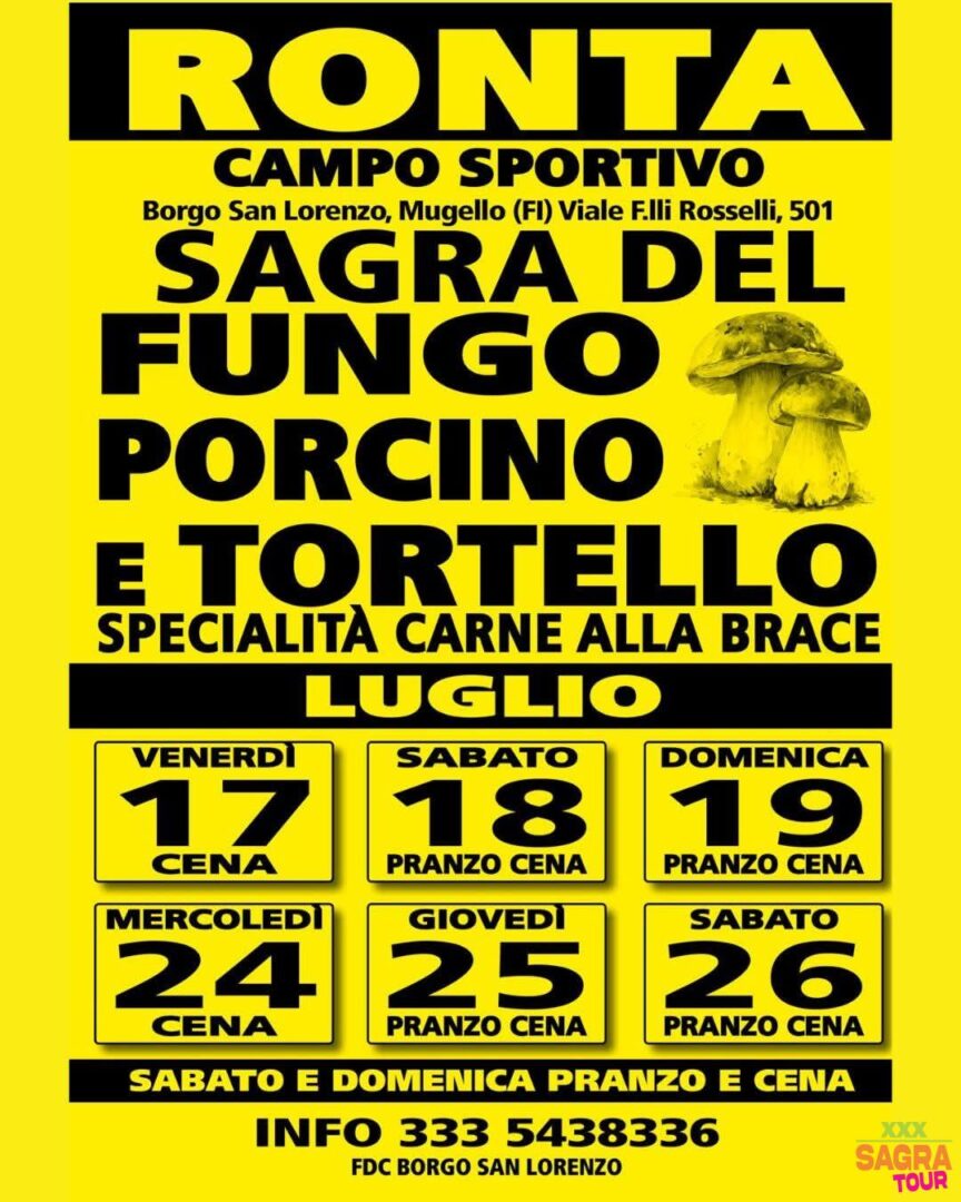 locandina sagra del fungo porcino e tortello borgo san lorenzo
